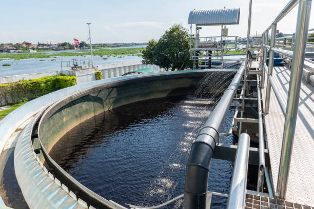 istock Waste water treatment ponds from industrial plants 1450974978