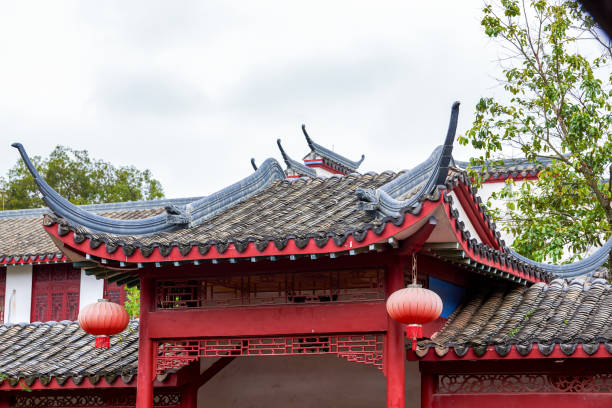 istock Ancient wooden structure buildings in traditional Chinese gardens 1450976806
