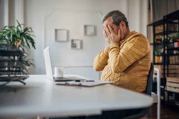 istock Eye strain, long work on the laptop 1450980372