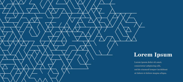 abstrak navy white hexagon, latar belakang geometris, pola poligon, konsep teknologi - geometri ilustrasi stok