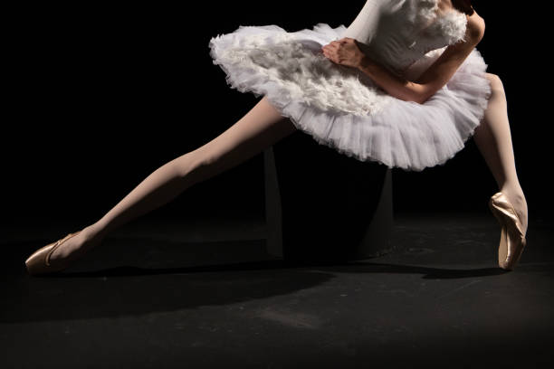 istock Classical ballet artist posing on a black background 1451000984