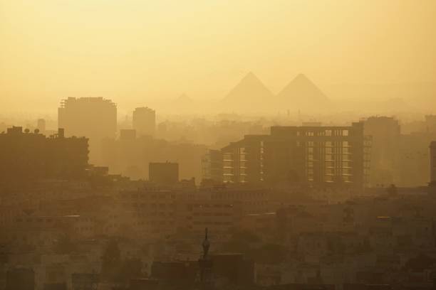 istock Cairo city with Giza pyramids view 1451004780