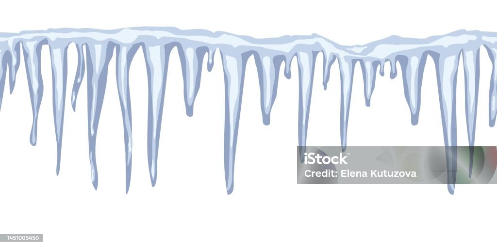 Icles Border Icicles Seamless Border Winter Design Elements Vector Icicles Isolated ...