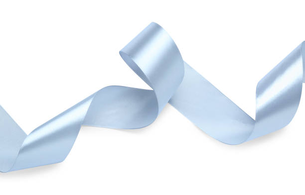 istock Beautiful ribbon isolated on white, top view 1451005529