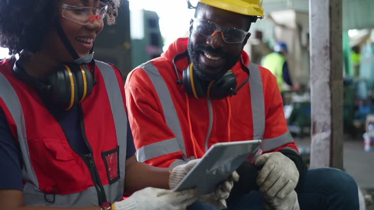 Heavy Industry Engineers in Factory.