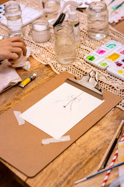 istock Watercolors. Working with watercolors in the workshop. 1451006283