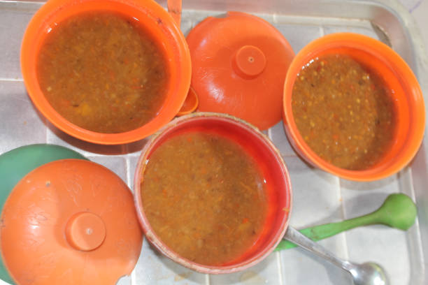istock Photo of chilli sauce bottle for restaurant 1451011264