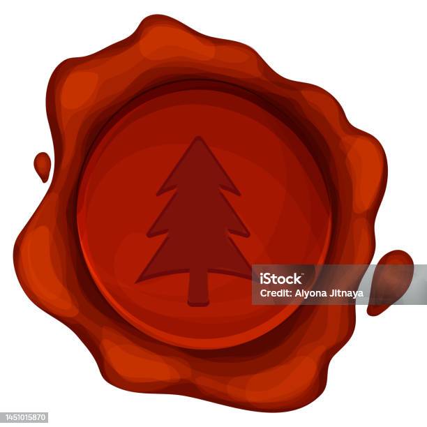 Christmas Wax Seal With Santa Claus Round Stump Red Color In