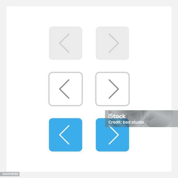 Arrow Left Element Left And Right Arrows Ui Elements Kit Stock Illustration - Download ...