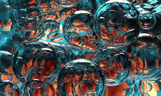 Multi colored bubbles background