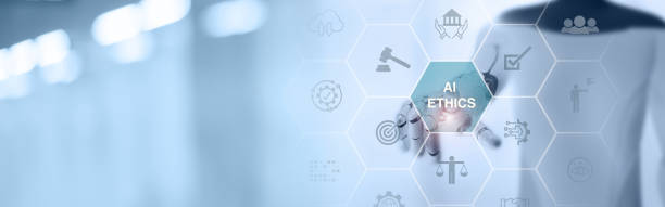 istock AI ethics or AI Law concept. Developing AI codes of ethics. Compliance, regulation, standard , business policy and responsibility for guarding against unintended bias in machine learning algorithms. 1451021673