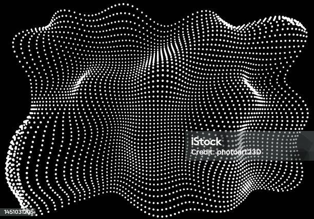 Halftone Pattern Overlay 3d Abstract Shape Design Element Curved ...