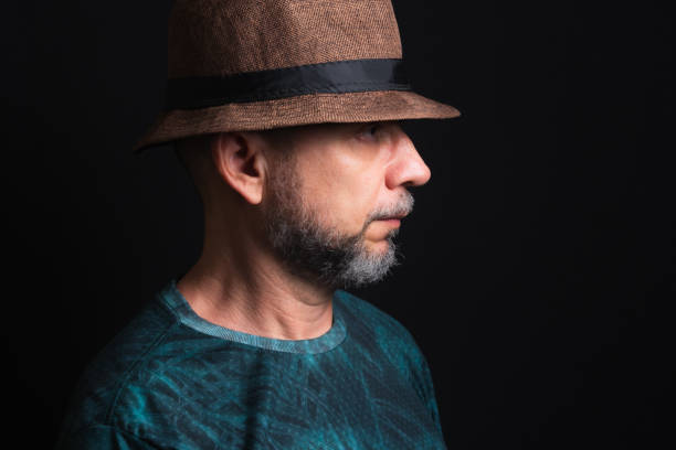 istock Man wearing hat. Looking to the right side. 1451032357