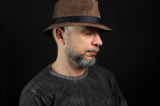 istock Man wearing hat. Looking to the right side. 1451032370