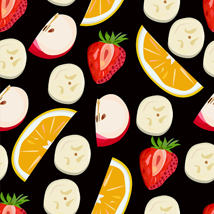 cutted fruits seamless background