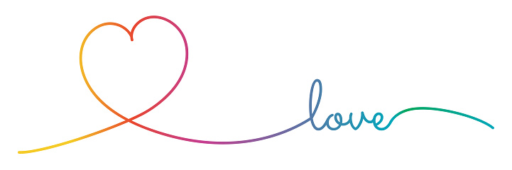 Love lettering vector stock illustration. Handwriting love lettering vector illustration.