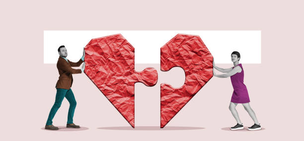 istock Concept of build relationship. Art collage. 1451038872