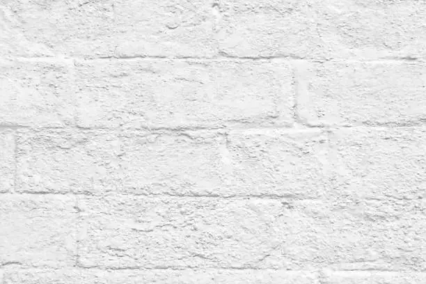 Vector illustration of Modern light gray white coloured cemented brick pattern rough rustic uneven texture wall grunge horizontal vector backgrounds