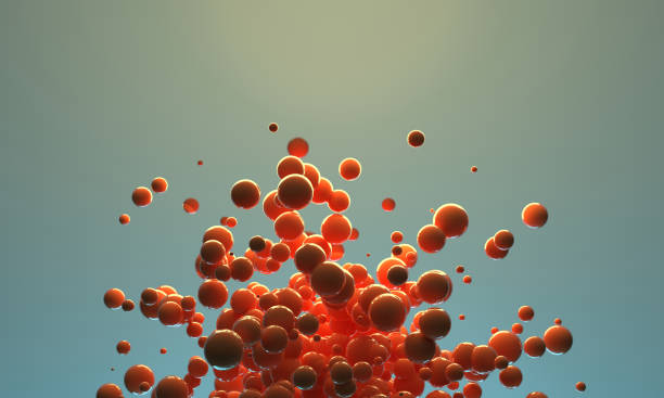 Floating red bubbles stock photo