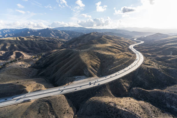 Aerial View 14 Freeway Los Angeles County California