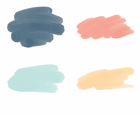 A collection of pastel watercolor strokes
vector graphics on a white background.