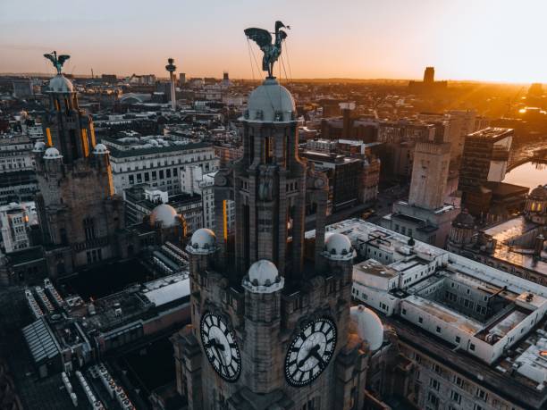 istock Royal Liver Building in Liverpool, England by Drone 1451056836