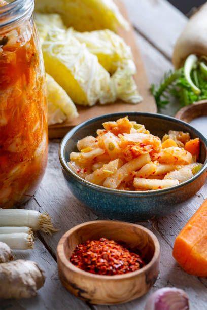 istock Homemade kimchee and glass jar 1451063888