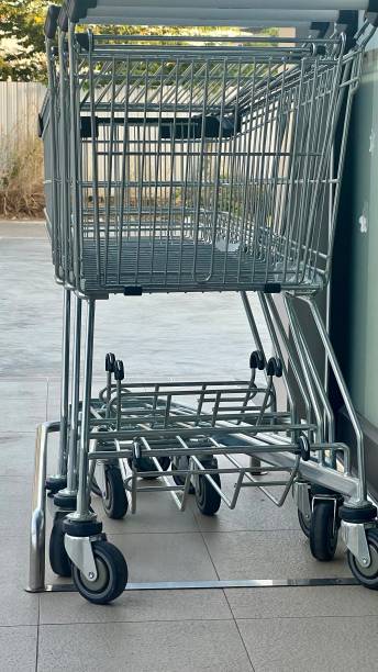 istock Shopping cart at parking 1451072102