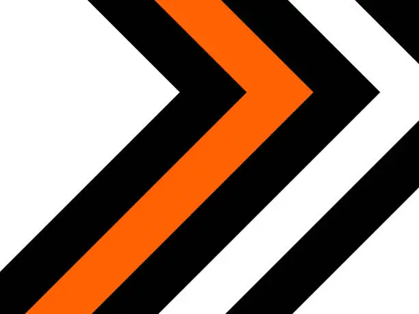 Vector illustration of Abstract orange and black arrows direction on white background design modern futuristic illustration.