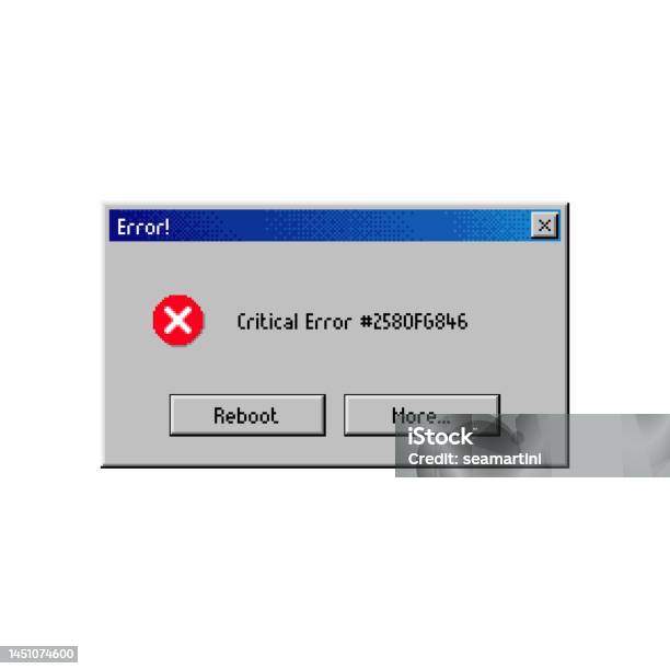 Critical Error Message Window Pc Popup Warning Stock Illustration ...