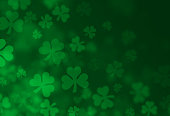 istock Four-Leafed Clover Shamrock St. Patrick's Day Textured Green Background 1451080565