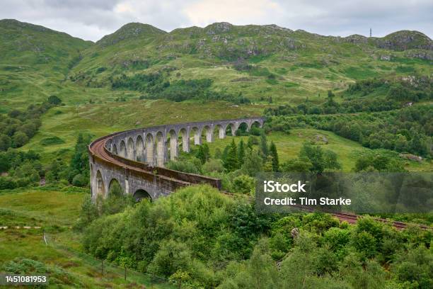 The Glenfinnan Viaduct Also Known As The Hogwarts Express Bridge From Above Stock Photo - Download Image Now
