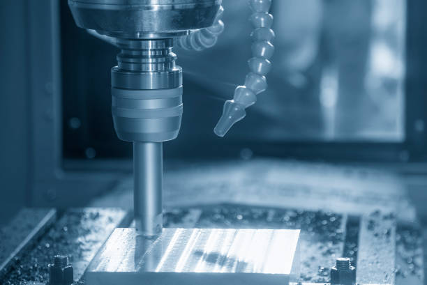 istock The CNC milling machine rough cutting the injection mold parts by indexable tools. 1451081956