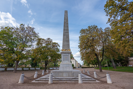 Obelisk to the end of the Napoleonic Wars at Denis Gardens - Brno, Czech Republic