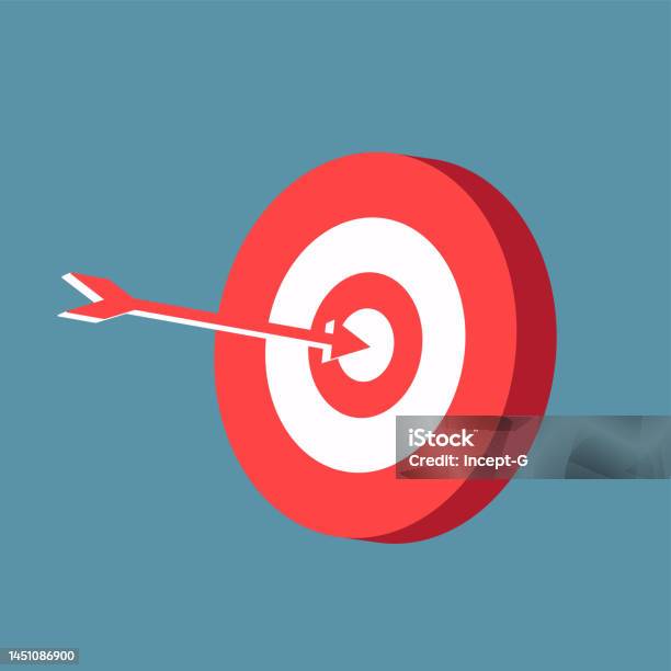 Object Level Target Abstract Red And White Target Goal Aim Object In Vector Illustrations ...