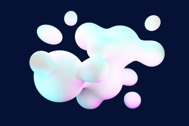 istock 3d render of pastel ball, soaps bubbles, blobs that floating on the air isolated on pastel background. Abstract scene. 1451087086