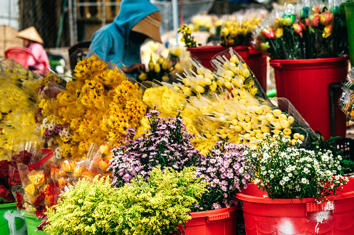 Flowers Street Vendor in Vietnam 
Huế, Vietnam
