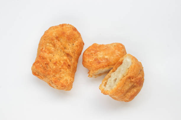 Chicken nuggets isolated on white background Chicken nuggets isolated on white background heathy snack stock pictures, royalty-free photos & images