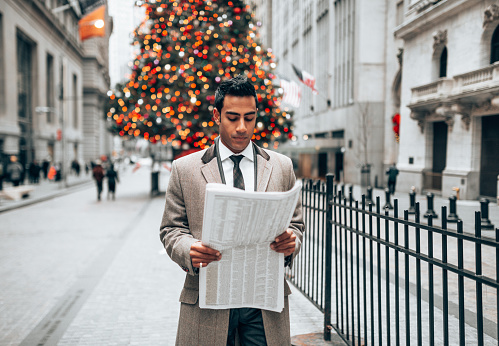 business man in wall street for christmas