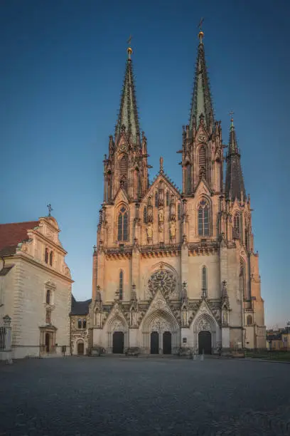 Saint Wenceslas Cathedral at sunset - Olomouc, Czech Republic