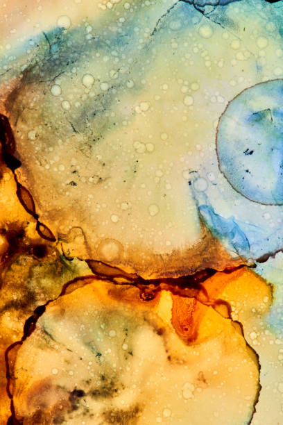 istock Abstract fluid art painting with alcohol ink. 1451105020
