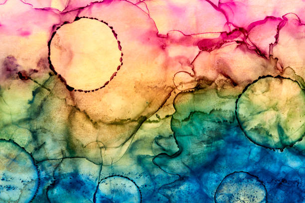 istock Alcohol Ink Invitation and fluid pattern photo. 1451106014