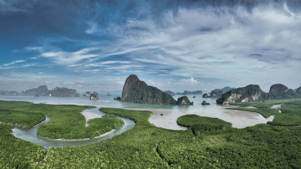 Phang Nga Bay Phuket Thailand Drone Panorma