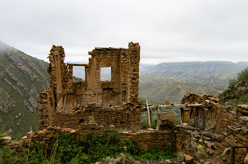 abandoned medieval town Gamsutl in Dagestan