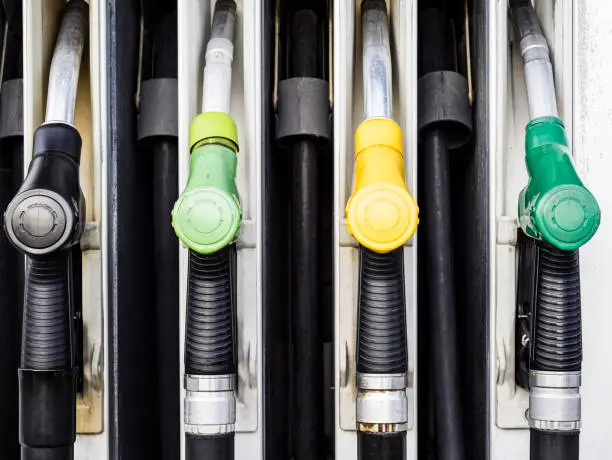 Gasoline pumps at a Service Station in Spain