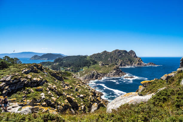 Cies Islands, Illas Cies are a Spanish archipelago located in the Vigo estuary in Spain stock photo