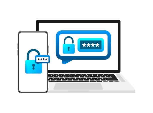 Two step authentication. 2fa -Two factor verification. Private access. Login to account vector art illustration