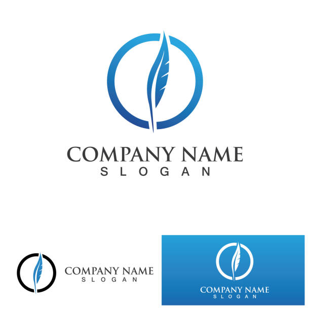 feather pen write sign logo template app icons feather pen write sign logo template app icons woman walking animation stock illustrations