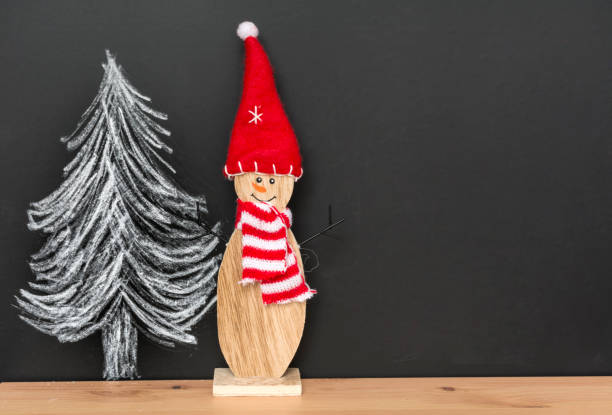 Christmas Pine Tree on a Black Chalkboard Background