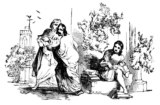 Save-Self and Turn-Back (backslidden) were neighbors of Ignorance in the Land of Graceless (without Grace). Christian Allegory. Illustrations are Wood Engravings by William Harvey for Pilgrim’s Progress by John Bunyan (William L. Allison Co. Publishers: NY) published in 1856. The first edition is in my private collection. Copyright is in public domain.